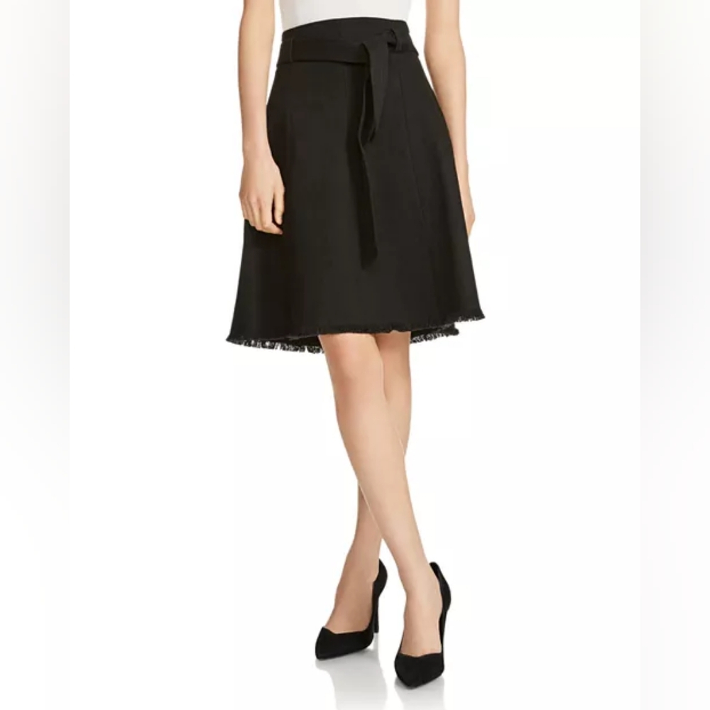 MajeJibella Frayed-Hem Denim Skirt